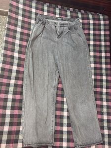 Grey Wash Wide Leg Jeans