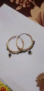 gold and black colour earings in Punjabi style