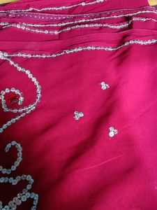 Sequence Red Color Saree