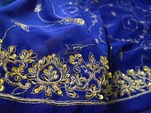 aari tari an zardozi Blue Saree 💓