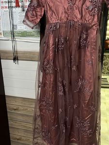 Elegant Brown Embellished Ethnic Gown