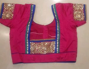 Hot Pink Kundan Work 36 Bust Blouse