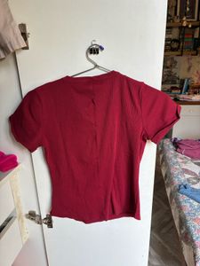 Red Henley Top