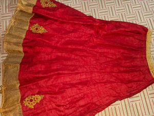Red Lehnga With Crop Top