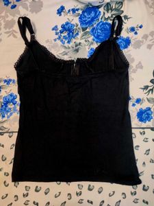 Black Lace Trim Cami Top