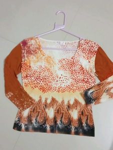 Patterned Long Sleeve Top