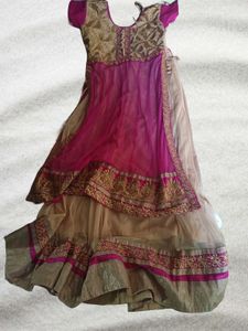 Pink &amp; Gold Embellished Fabric