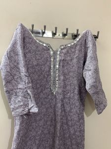 LAVENDER COLOR PARTY WEAR STITCHED DRESS