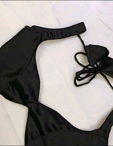 Satin Non Padded 1 Back Hook Deep Neck Blouse