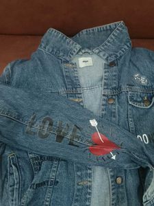 Denim Jacket with Graffiti