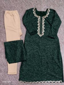 New Woolen Suit With Wider STOLE Embroidered