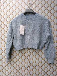 New With Tag Korean Baggy Crop Sweatshirt