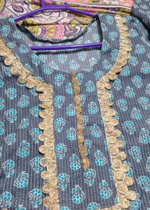 Printed Blue Kurta