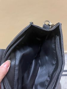 Black Croc Embossed Shoulder Bag