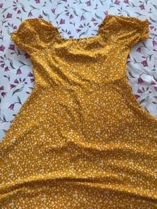 Floral Print Yellow sun  Dress
