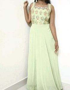 Elegant Pista Green Dress
