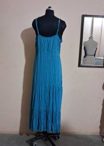 Turquoise Embroidered Maxi Dress