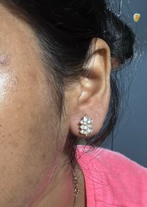 White And Golden Diamond Earrings