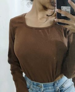 Brown Long Sleeve Top