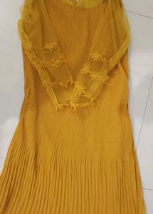 Sheer Sleeve Mustard Top