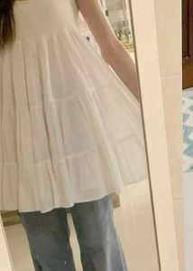 Korean White Midi Dress