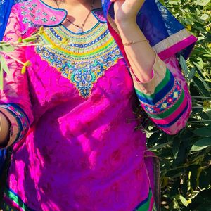 Pink Embroidered Kurta set