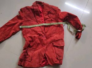 Red Suede Blazer/ coat women for winter/formal