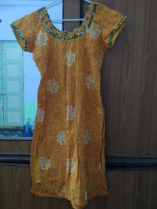 Yellow Printed Kurta