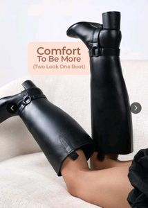 Knee Length Black Long Boots