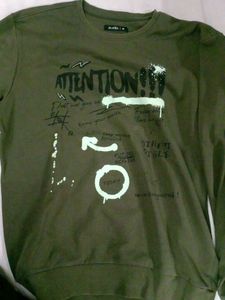 Olive Green Graphic Sweatshirt