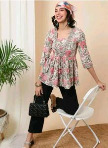 Floral Print Peplum Top