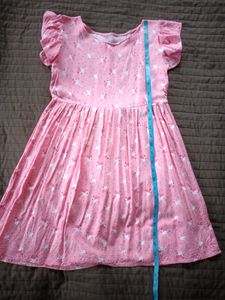 Pink Flamingo Dress For 7-8y