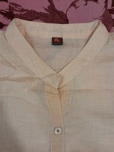 Light Peach Cotton Kurta