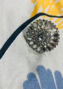 4 Silver Hoop Earrings with one ring