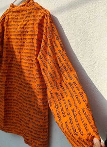 Orange Printed Kurta