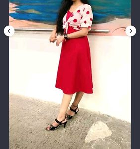 Maroon Frock With White Coat💓