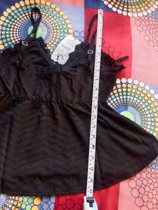 Stylish Black Ruffle Detail Dress 🥵🔥 || night we