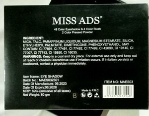 MISS ADS (48 EYE SHADOW)(4 BLUSH)(2PRESSED POWDER)