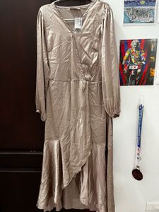 Elegant Champagne Midi Dress