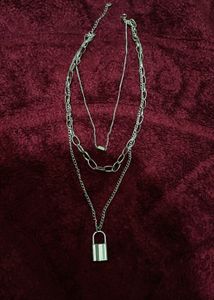 Aesthetic Silver Lock Neck Chain