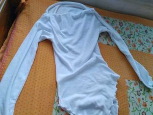 White Asymmetrical Long Sleeve Top