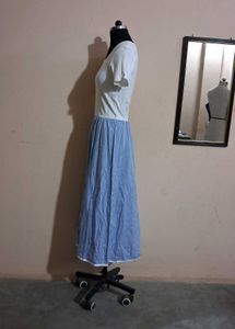 Two-Tone Button Down Midi Dress