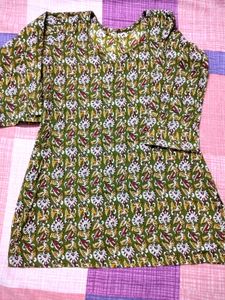 Green Floral Print Kurti