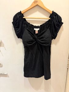 Candies Black Peasant Top