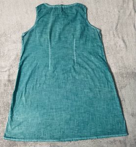 MELANGE - Turquoise Embroidered Dress