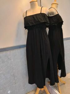 Black Stretchable Cotton Dress