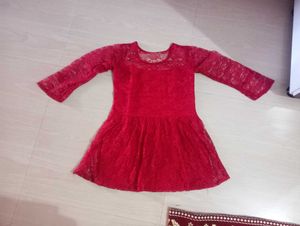 Summer Special Maroon Stylish Net Tunic