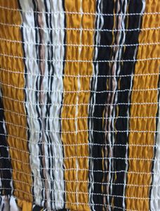 Bow Mustard Yellow Striped Jumpsuit Pant