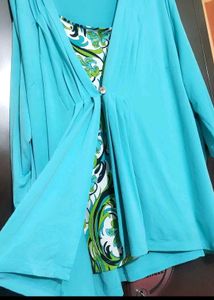 Cyan Color Top For Healthy Girl Or Women 58 Bust