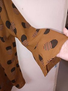 Brown Printed Top